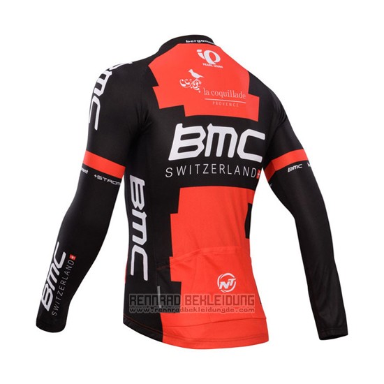 2014 Fahrradbekleidung BMC Shwarz und Rot Trikot Langarm und Tragerhose